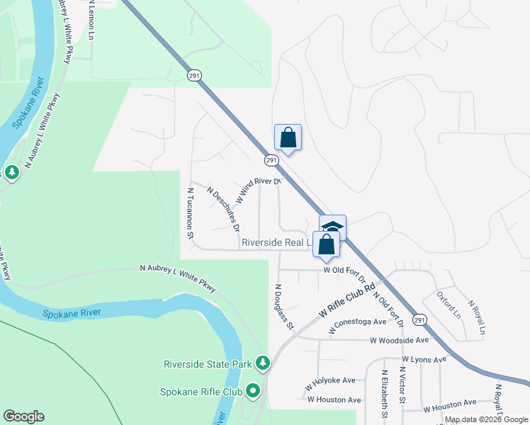 map of restaurants, bars, coffee shops, grocery stores, and more near 7135 North Pine Rock Street in Spokane