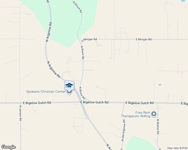 map of restaurants, bars, coffee shops, grocery stores, and more near 7404 North Bruce Road in Spokane