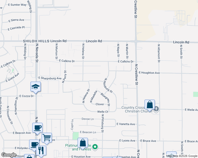map of restaurants, bars, coffee shops, grocery stores, and more near 1619 East Sharpsburg Avenue in Spokane