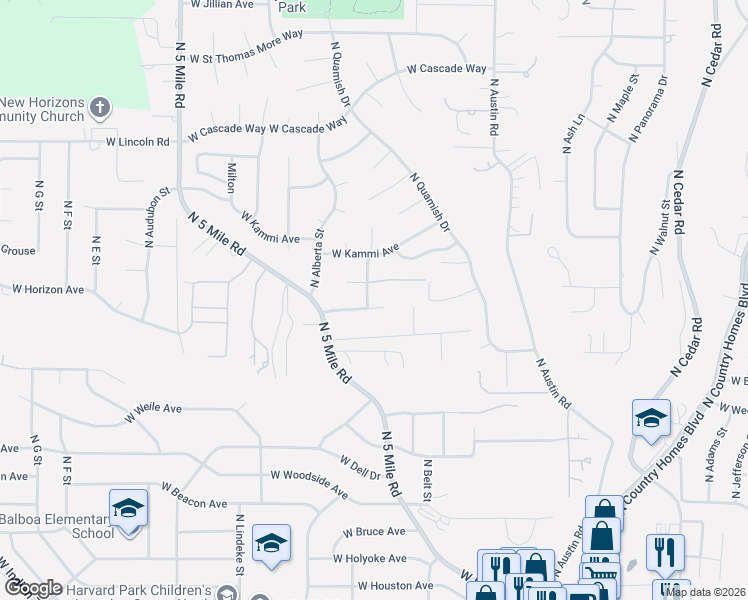 map of restaurants, bars, coffee shops, grocery stores, and more near 2311 West Chadwick Lane in Spokane