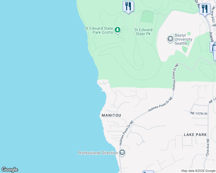 map of restaurants, bars, coffee shops, grocery stores, and more near 13833 62nd Avenue Northeast in Kirkland