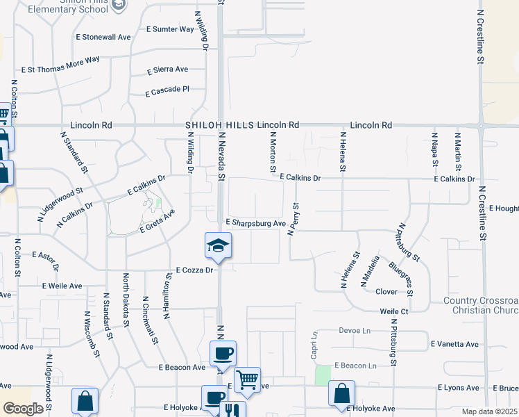 map of restaurants, bars, coffee shops, grocery stores, and more near 1011 East Sharpsburg Avenue in Spokane