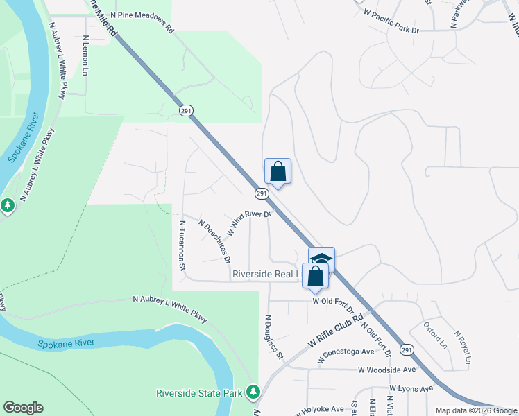 map of restaurants, bars, coffee shops, grocery stores, and more near 7323 North Pine Rock Street in Spokane