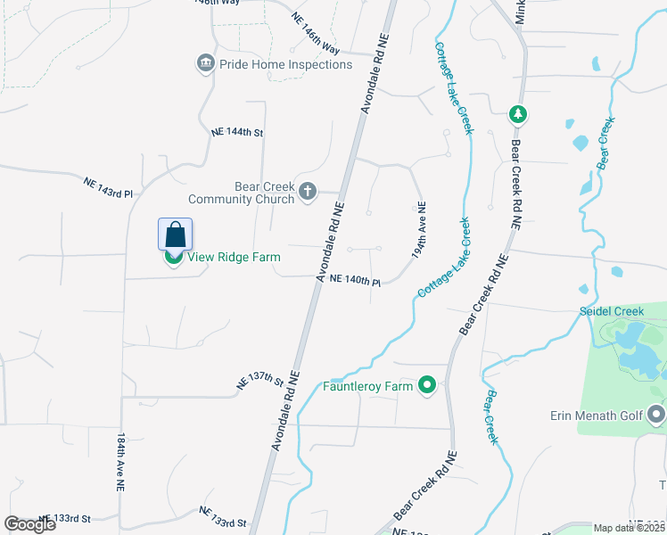 map of restaurants, bars, coffee shops, grocery stores, and more near 19119 Northeast 141st Street in Woodinville