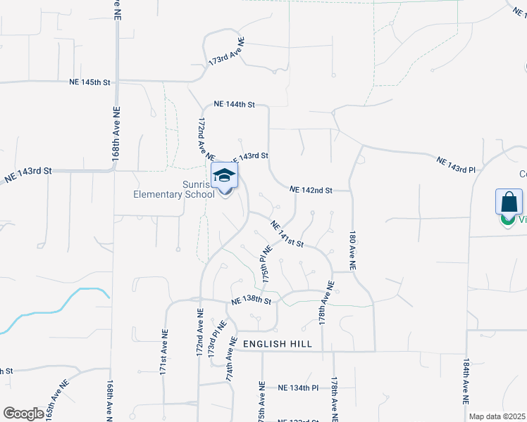 map of restaurants, bars, coffee shops, grocery stores, and more near 17401 Northeast 141st Street in Redmond