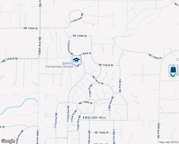 map of restaurants, bars, coffee shops, grocery stores, and more near 17401 Northeast 141st Street in Redmond