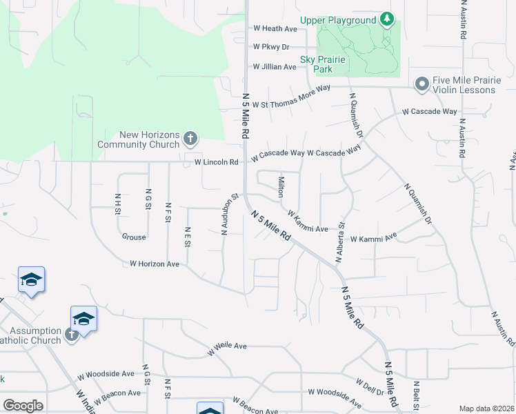 map of restaurants, bars, coffee shops, grocery stores, and more near 2809 West Abigail Avenue in Spokane