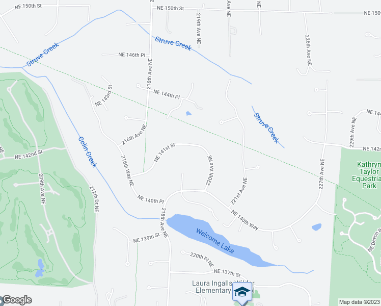 map of restaurants, bars, coffee shops, grocery stores, and more near 21909 Northeast 141st Street in Woodinville