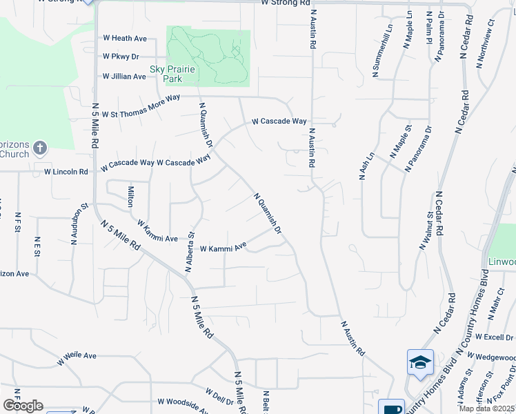 map of restaurants, bars, coffee shops, grocery stores, and more near 2105 West Abigail Court in Spokane