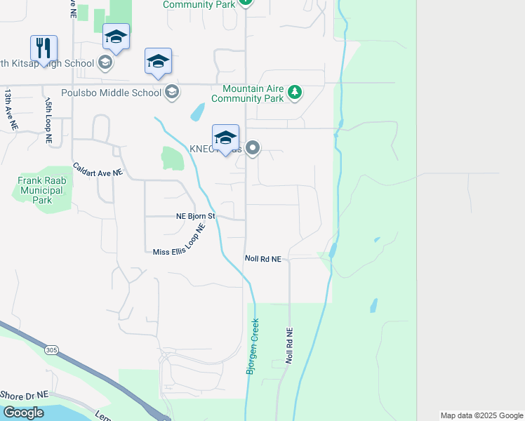 map of restaurants, bars, coffee shops, grocery stores, and more near 18208 Noll Road Northeast in Poulsbo