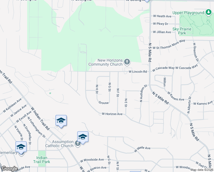 map of restaurants, bars, coffee shops, grocery stores, and more near 7709 North G Street in Spokane