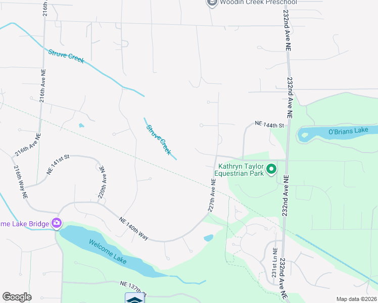 map of restaurants, bars, coffee shops, grocery stores, and more near 22605 Northeast 142nd Street in Woodinville