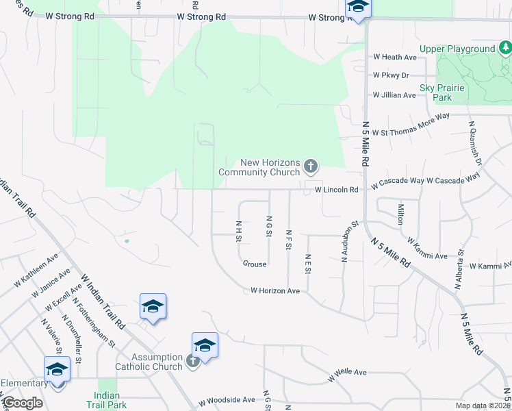 map of restaurants, bars, coffee shops, grocery stores, and more near 7709 North G Street in Spokane