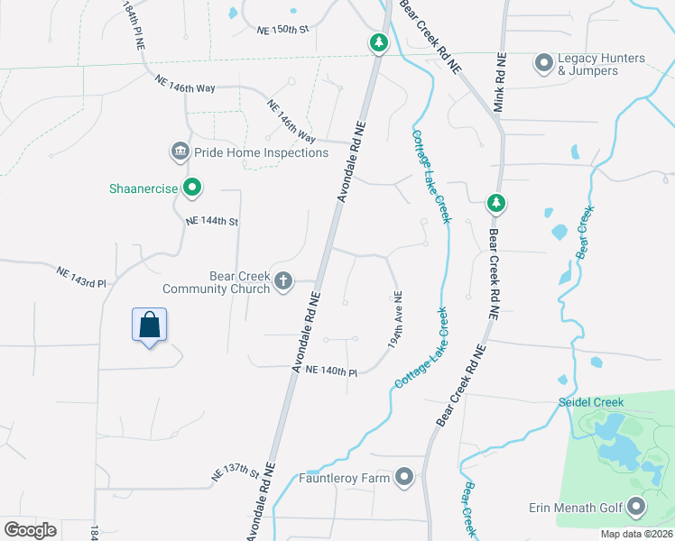 map of restaurants, bars, coffee shops, grocery stores, and more near 14247 192nd Avenue Northeast in Woodinville