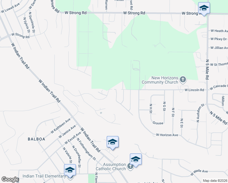 map of restaurants, bars, coffee shops, grocery stores, and more near 3816 West Lincoln Road in Spokane