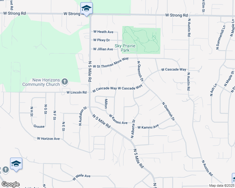 map of restaurants, bars, coffee shops, grocery stores, and more near 2507 West Cascade Way in Spokane