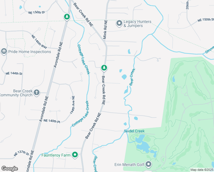 map of restaurants, bars, coffee shops, grocery stores, and more near 14246 Bear Creek Road Northeast in Woodinville