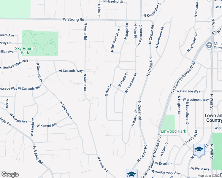map of restaurants, bars, coffee shops, grocery stores, and more near 7819 North Maple Street in Spokane
