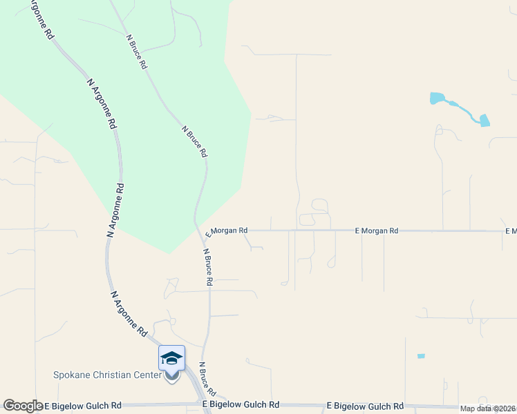 map of restaurants, bars, coffee shops, grocery stores, and more near 9307 E Morgan Rd in Spokane