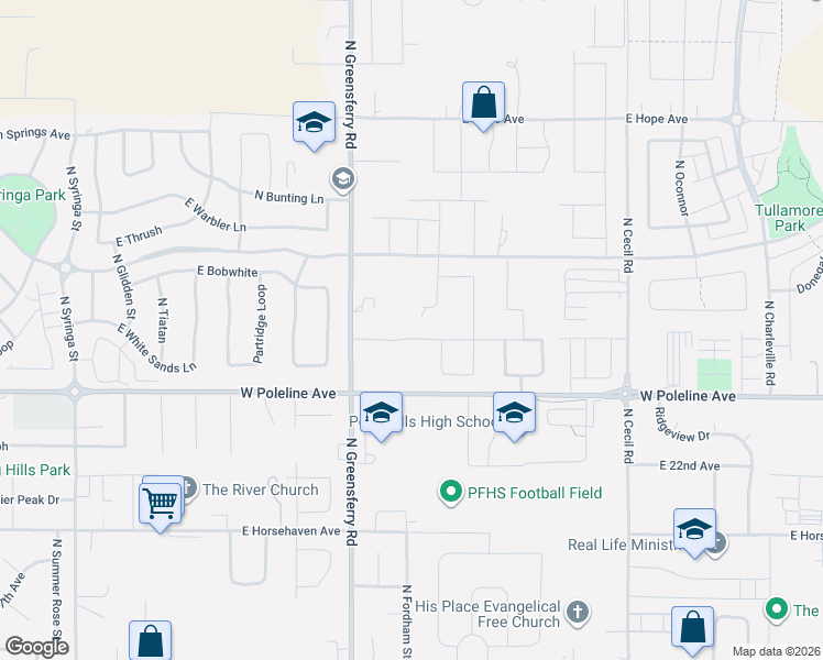 map of restaurants, bars, coffee shops, grocery stores, and more near 2324 East Knapp Circle in Post Falls