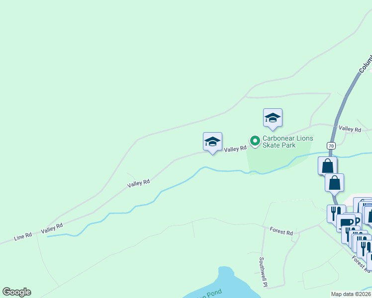 map of restaurants, bars, coffee shops, grocery stores, and more near 117 Valley Road in Victoria