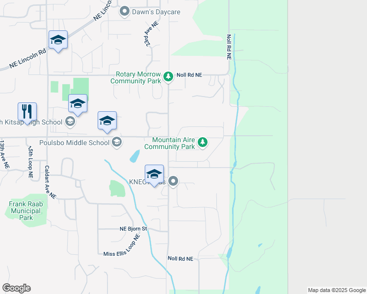 map of restaurants, bars, coffee shops, grocery stores, and more near 2416 NE Boulderstone Court in Poulsbo