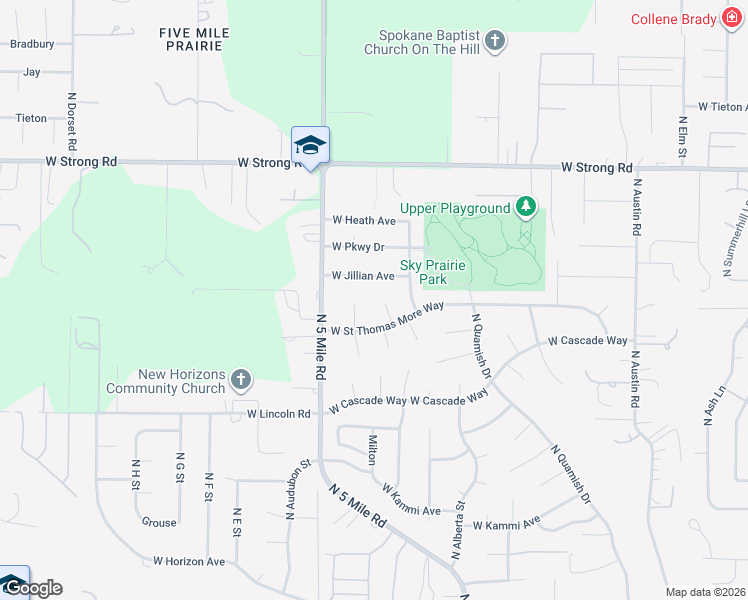 map of restaurants, bars, coffee shops, grocery stores, and more near 8111 N Camilla Marie Ct in Spokane