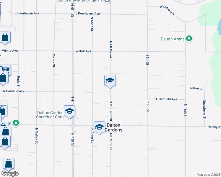 map of restaurants, bars, coffee shops, grocery stores, and more near 6735 North Mount Carrol Street in Dalton Gardens