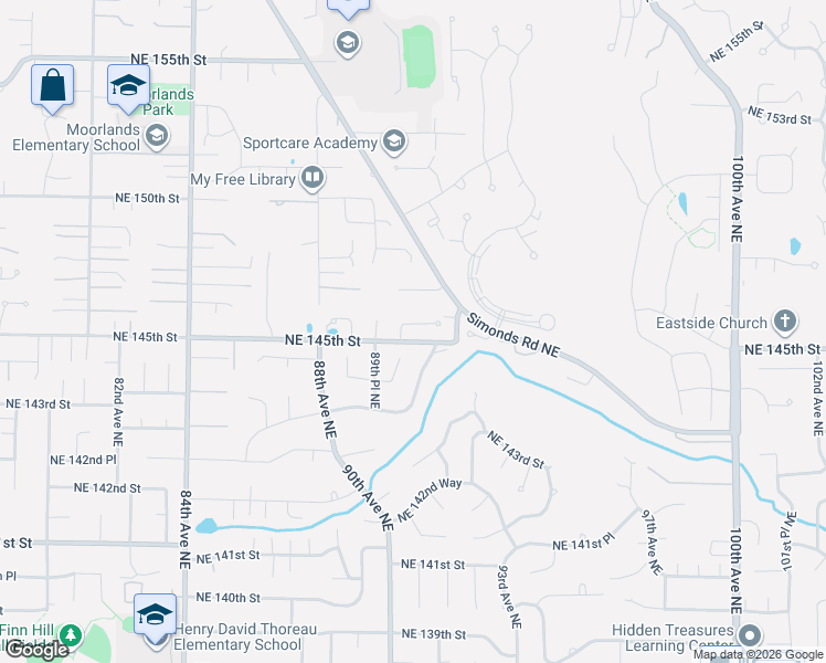map of restaurants, bars, coffee shops, grocery stores, and more near 14455 91st Avenue Northeast in Kirkland