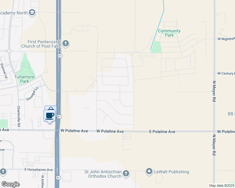 map of restaurants, bars, coffee shops, grocery stores, and more near 4636 Alopex Lane in Post Falls