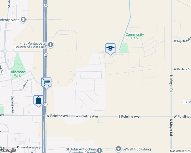 map of restaurants, bars, coffee shops, grocery stores, and more near 4636 Alopex Ln in Post Falls