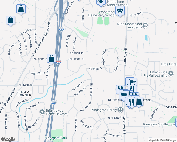 map of restaurants, bars, coffee shops, grocery stores, and more near 14535 119th Avenue Northeast in Kirkland