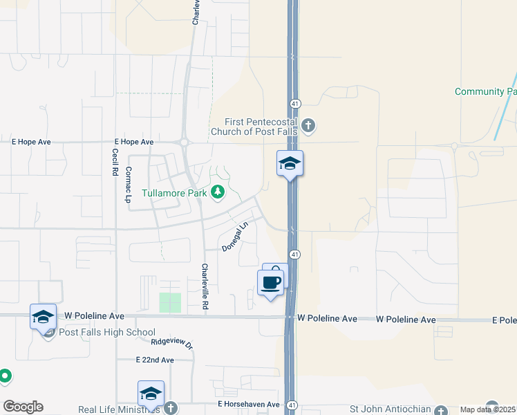 map of restaurants, bars, coffee shops, grocery stores, and more near 3784 East Bogie Drive in Post Falls