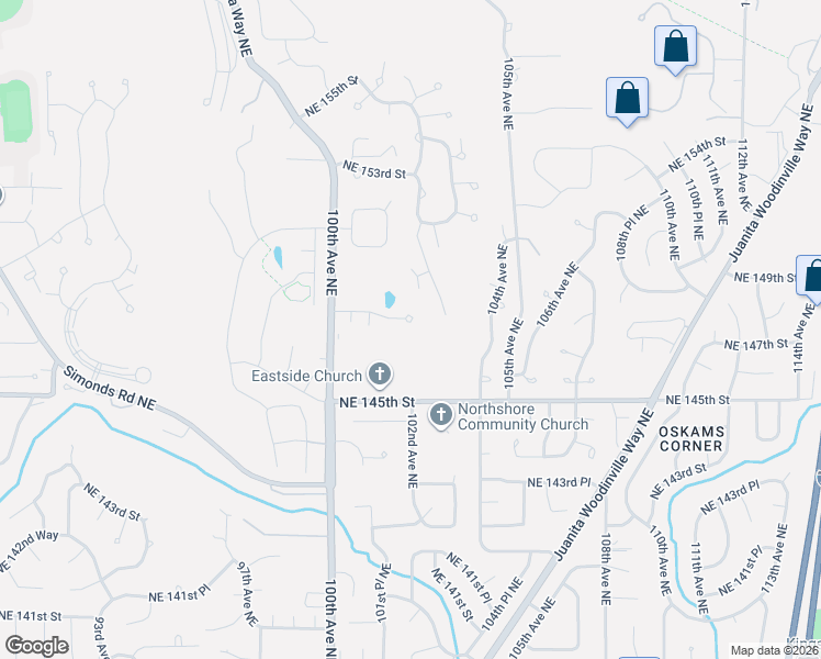 map of restaurants, bars, coffee shops, grocery stores, and more near 10121 Northeast 147th Street in Bothell