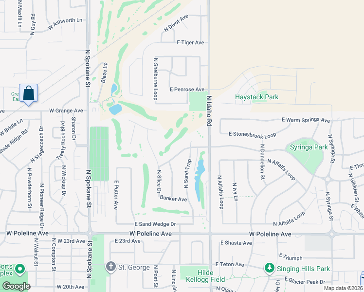 map of restaurants, bars, coffee shops, grocery stores, and more near 641 Bogie Drive in Post Falls