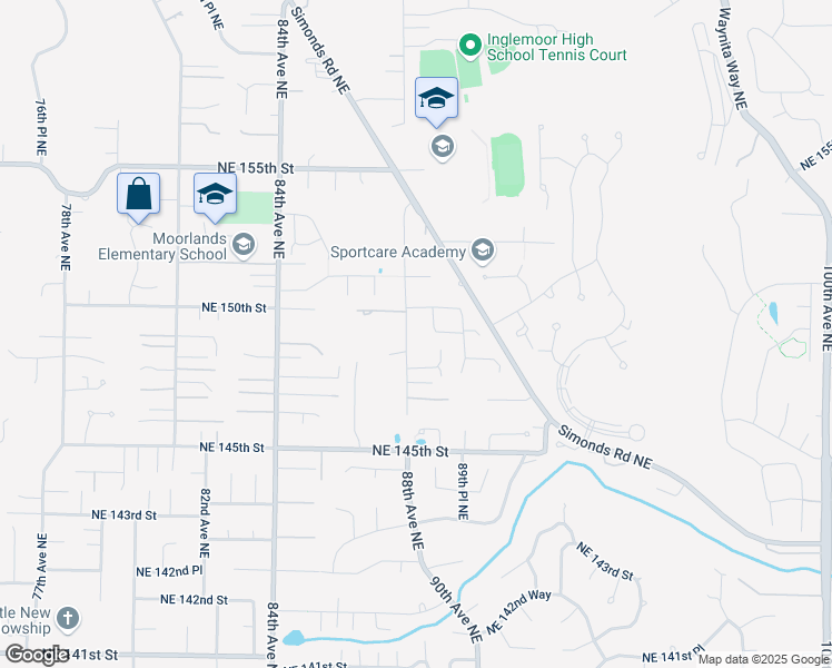 map of restaurants, bars, coffee shops, grocery stores, and more near 8819 Northeast 149th Place in Kenmore