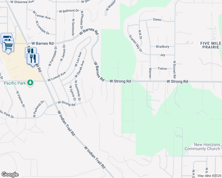 map of restaurants, bars, coffee shops, grocery stores, and more near 8509 North Upper Mayes Lane in Spokane