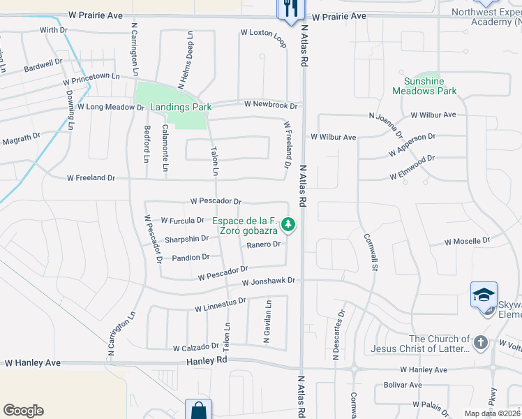 map of restaurants, bars, coffee shops, grocery stores, and more near 3380 Parda Drive in Coeur d'Alene