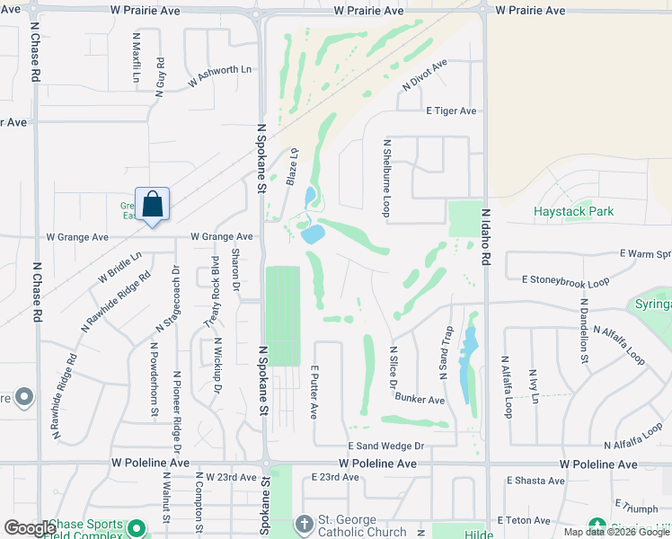 map of restaurants, bars, coffee shops, grocery stores, and more near 3025 North Precept Court in Post Falls
