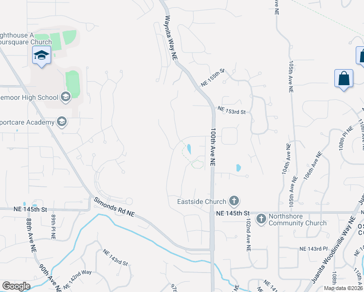 map of restaurants, bars, coffee shops, grocery stores, and more near 14801-15113 98th Ct NE in Bothell