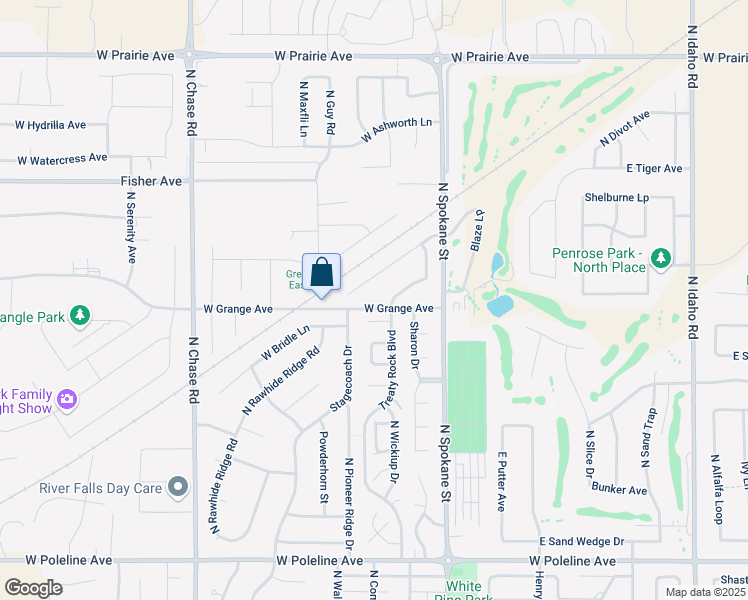 map of restaurants, bars, coffee shops, grocery stores, and more near 205 West Commanche Street in Post Falls