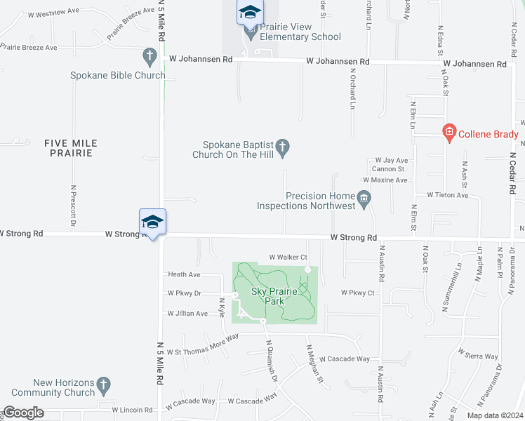 map of restaurants, bars, coffee shops, grocery stores, and more near 8715 North Nettleton Lane in Spokane