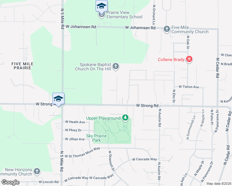 map of restaurants, bars, coffee shops, grocery stores, and more near 8715 North Nettleton Lane in Spokane