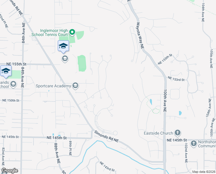 map of restaurants, bars, coffee shops, grocery stores, and more near 15208 93rd Place Northeast in Bothell
