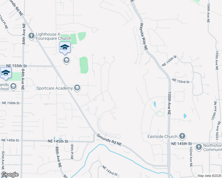 map of restaurants, bars, coffee shops, grocery stores, and more near 15208 93rd Place Northeast in Bothell
