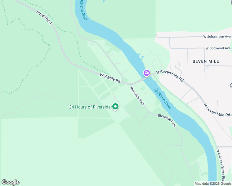 map of restaurants, bars, coffee shops, grocery stores, and more near 7905 West 7 Mile Road in Nine Mile Falls