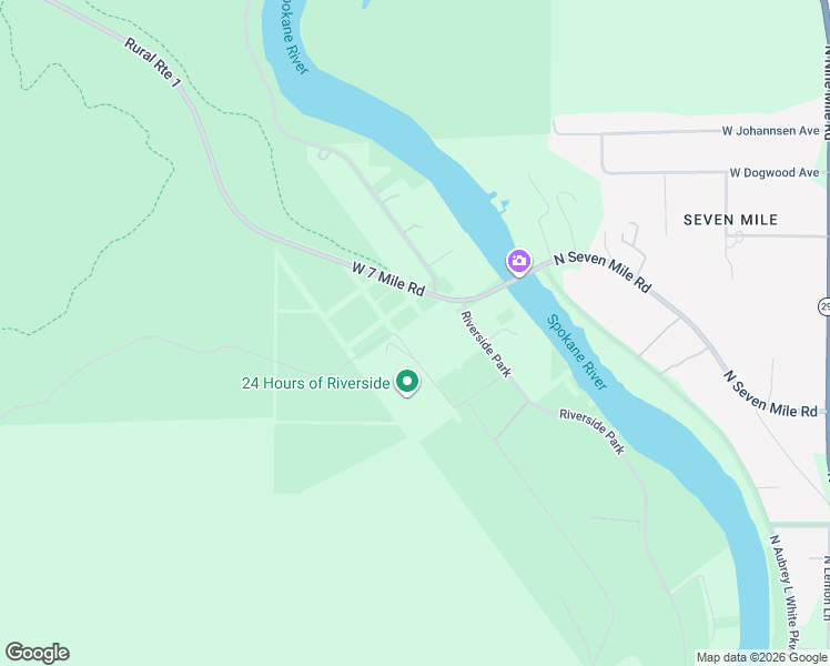 map of restaurants, bars, coffee shops, grocery stores, and more near 7905 West 7 Mile Road in Nine Mile Falls