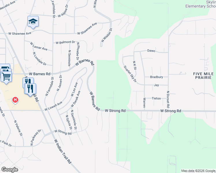 map of restaurants, bars, coffee shops, grocery stores, and more near 8903 North Rustle Road in Spokane