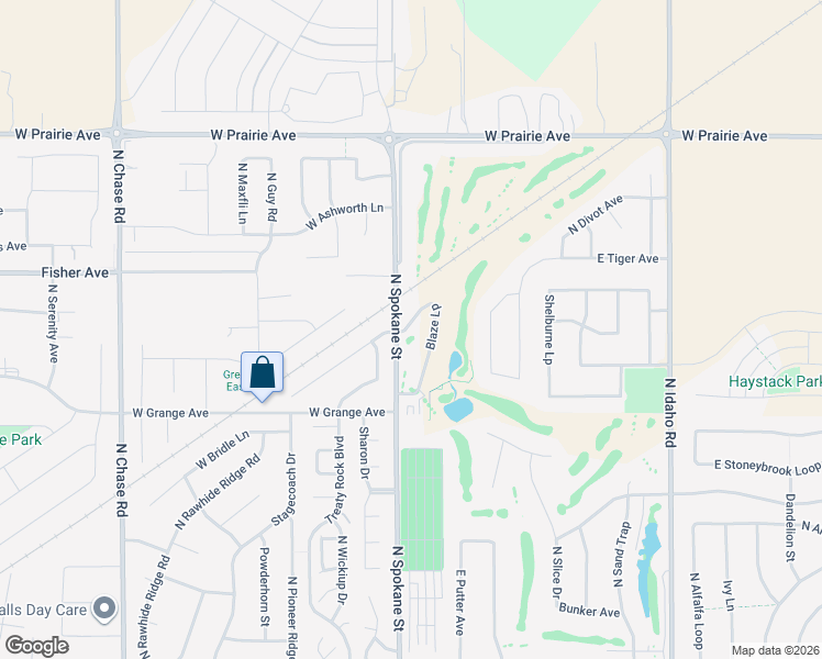 map of restaurants, bars, coffee shops, grocery stores, and more near 3456 North Spokane Street in Post Falls
