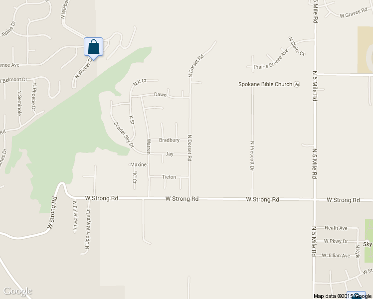 map of restaurants, bars, coffee shops, grocery stores, and more near 3711 West Bradbury Street in Spokane